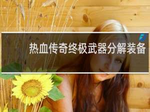 热血传奇终极武器分解装备