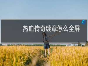 热血传奇续章怎么全屏