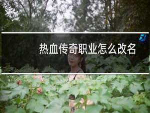 热血传奇职业怎么改名
