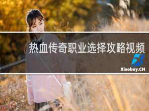 热血传奇职业选择攻略视频
