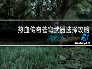 热血传奇苍穹武器选择攻略