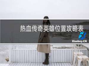 热血传奇英雄位置攻略表