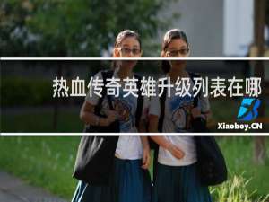 热血传奇英雄升级列表在哪