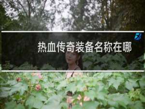 热血传奇装备名称在哪