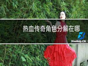 热血传奇角色分解在哪