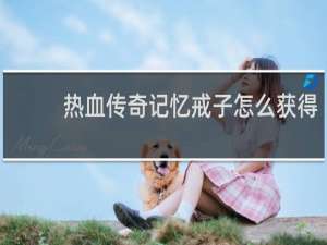 热血传奇记忆戒子怎么获得