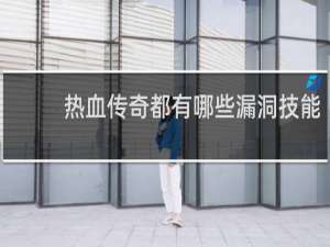 热血传奇都有哪些漏洞技能
