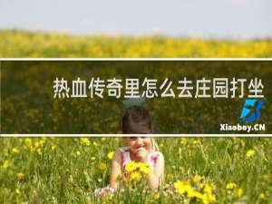 热血传奇里怎么去庄园打坐