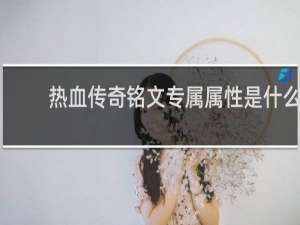 熱血傳奇銘文專屬屬性是什么