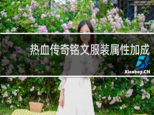 热血传奇铭文服装属性加成
