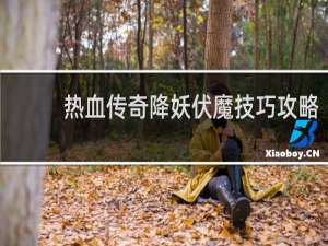 热血传奇降妖伏魔技巧攻略