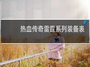 热血传奇雷霆系列装备表