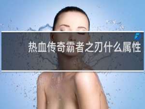 热血传奇霸者之刃什么属性