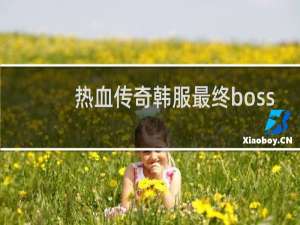 热血传奇韩服最终boss