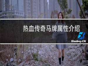 热血传奇马牌属性介绍