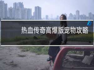 热血传奇高爆版宠物攻略