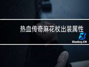 热血传奇麻花杖出装属性