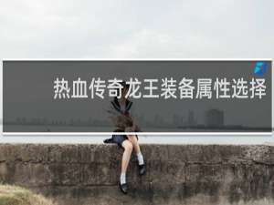 热血传奇龙王装备属性选择