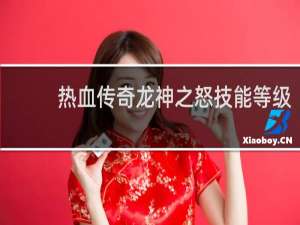 热血传奇龙神之怒技能等级