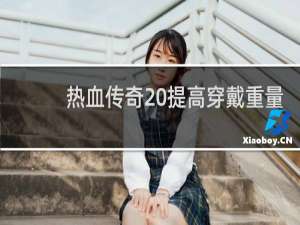 热血传奇 提高穿戴重量