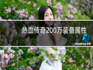 热血传奇200万装备属性