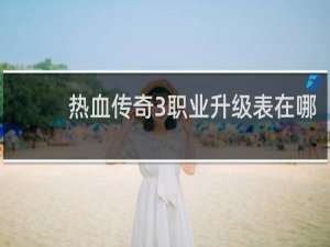 热血传奇3职业升级表在哪