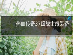 热血传奇37级战士爆装备