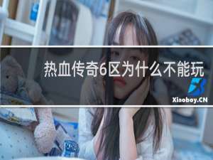 热血传奇6区为什么不能玩