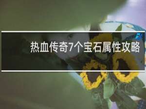 热血传奇7个宝石属性攻略