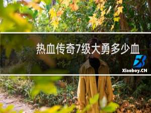 热血传奇7级大勇多少血