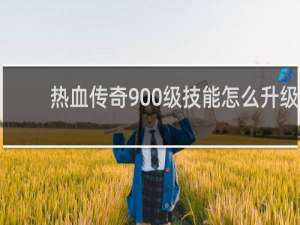 热血传奇900级技能怎么升级