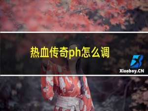 热血传奇ph怎么调