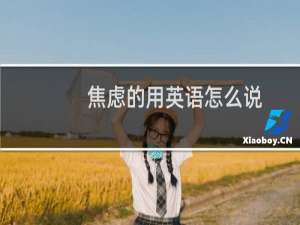 焦虑的用英语怎么说