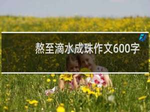 熬至滴水成珠作文600字