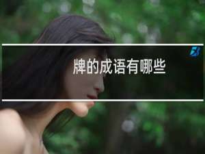 牌的成语有哪些