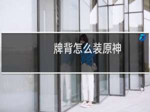 牌背怎么装原神