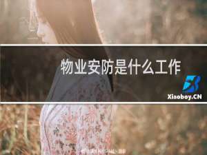 物业安防是什么工作
