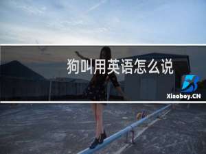 狗叫用英语怎么说
