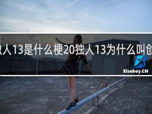 独人13是什么梗 独人13为什么叫创什么梗