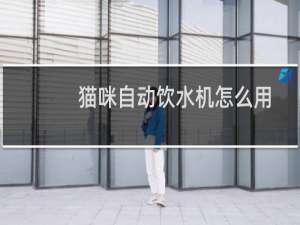 猫咪自动饮水机怎么用