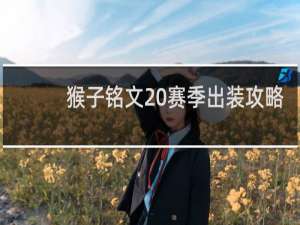 猴子铭文20赛季出装攻略