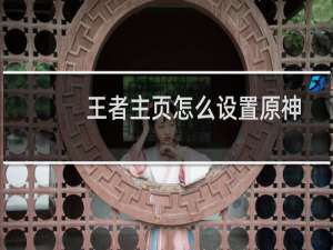 王者主页怎么设置原神