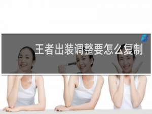 王者出装调整要怎么复制