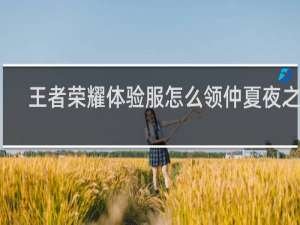 王者荣耀体验服怎么领仲夏夜之梦