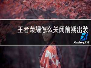 王者荣耀怎么关闭前期出装