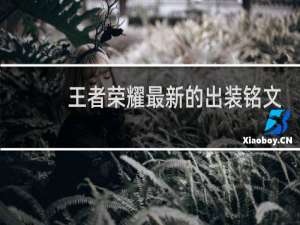 王者荣耀最新的出装铭文