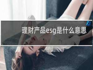 理财产品esg是什么意思