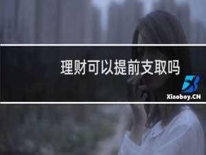 理财可以提前支取吗