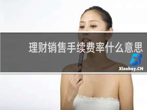 理财销售手续费率什么意思