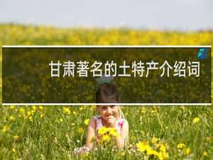 甘肃著名的土特产介绍词